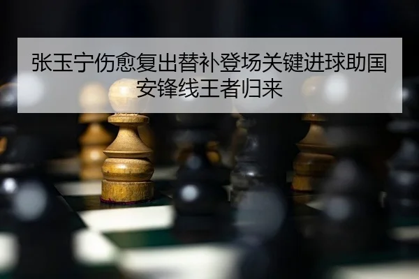 张玉宁伤愈复出替补登场关键进球助国安锋线王者归来